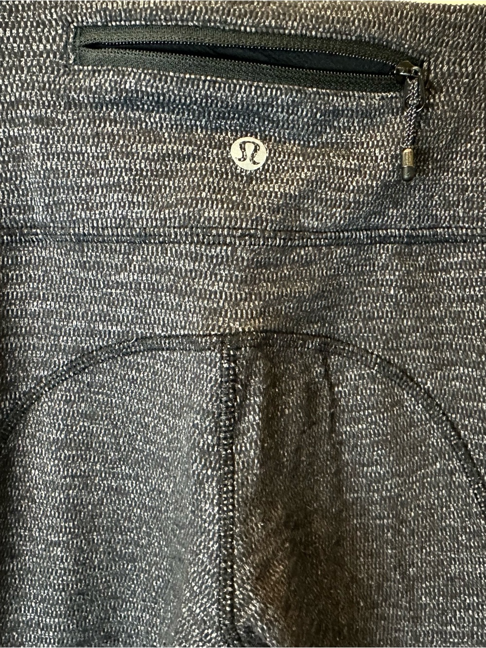 lululemon athletica Black Heathered Leggings with Zip Pocket